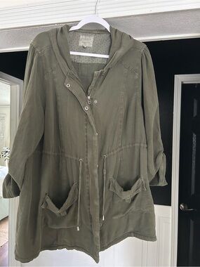 torrid Olive Green Hooded Utility Jacket